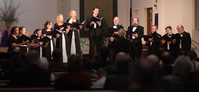 Bob conducting the Musica Sacra Chamber Chorale